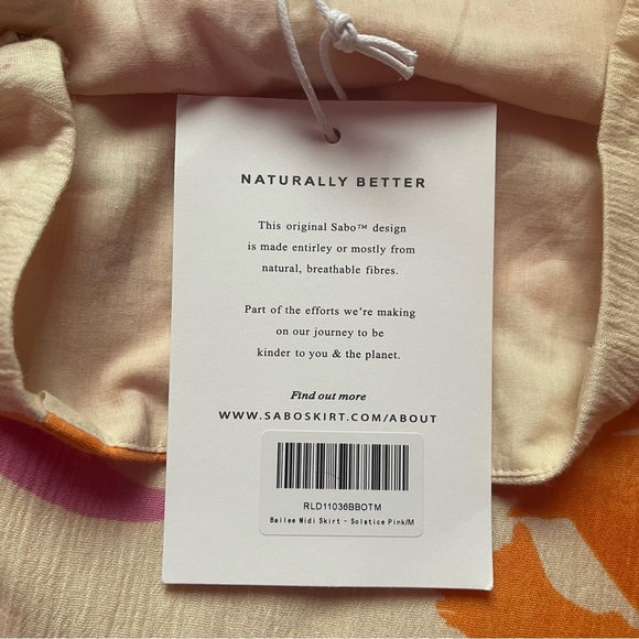 Sabo Bailee Midi Skirt Women's Size Medium Solstice Pink Floral A-Line NWT - Picture 14 of 15